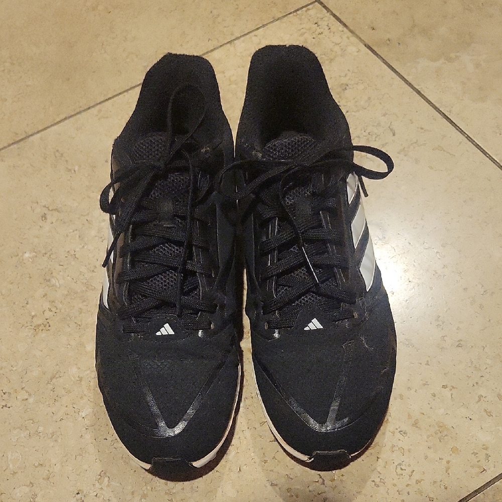 adidas Black Running Sneakers with White Stripes